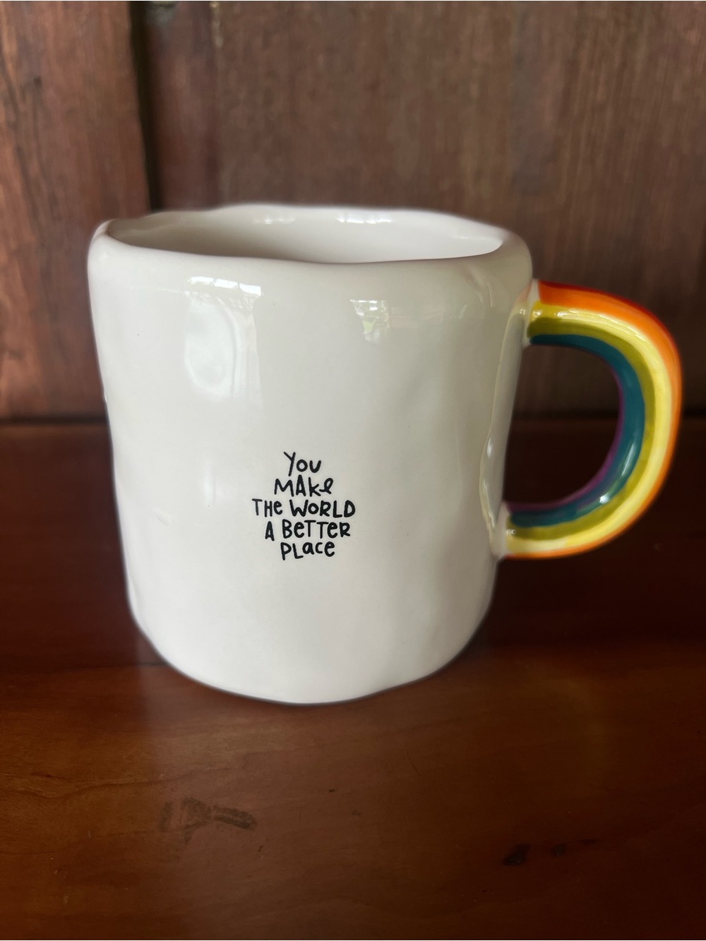 Natural Life Rainbow Handle Inspirational Coffee Mug